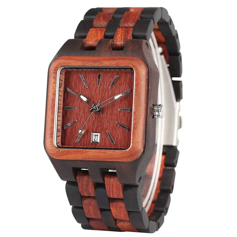 Ebony Wood Unisex Quartz Watch