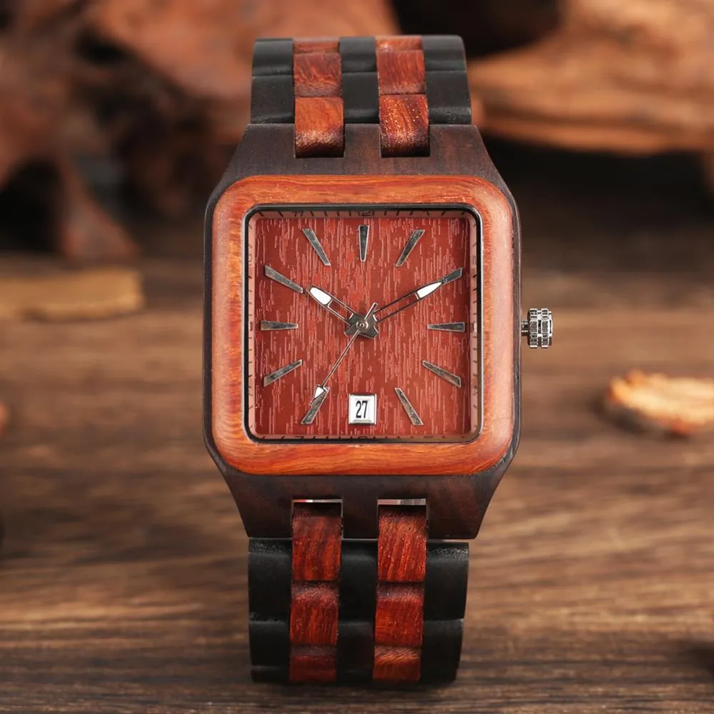 Ebony Wood Unisex Quartz Watch