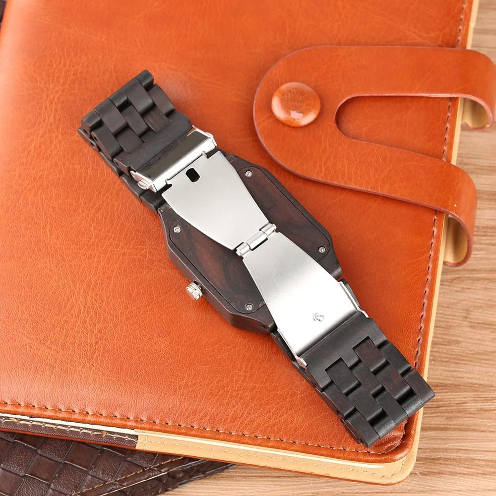 Ebony Wood Unisex Quartz Watch