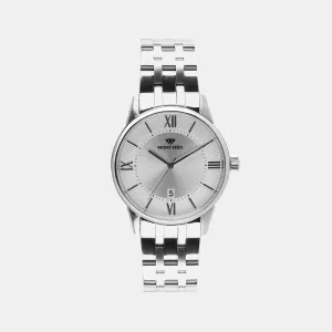 Elegant Silver Analog Men Stainless Steel Watch 7019E-M1103