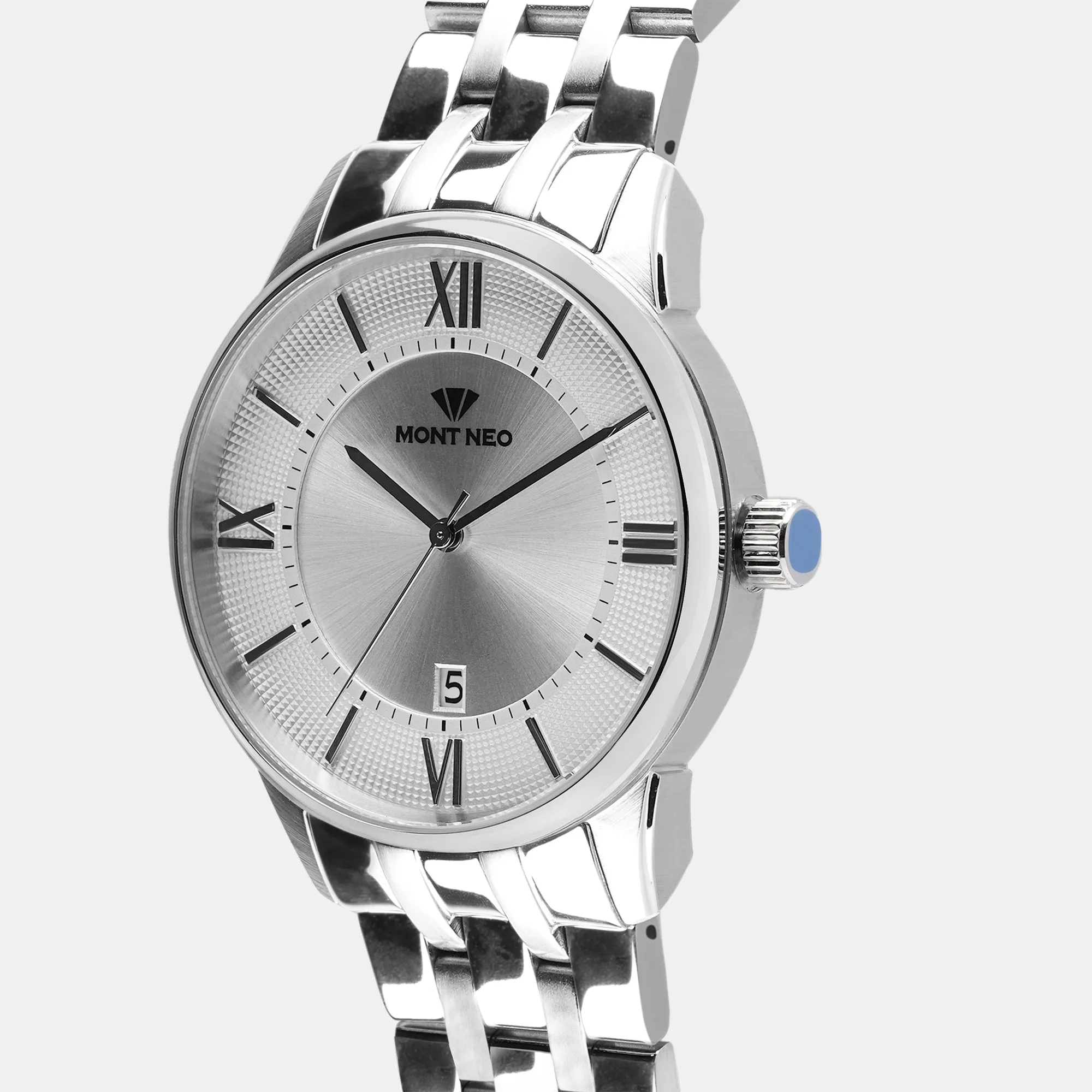 Elegant Silver Analog Men Stainless Steel Watch 7019E-M1103