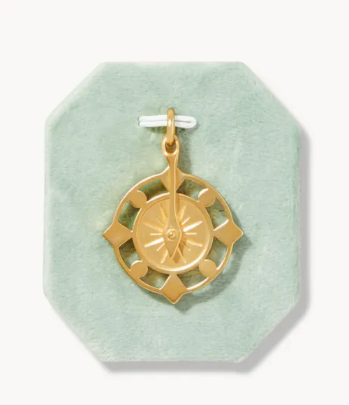 Explorer Compass Crystal Charm