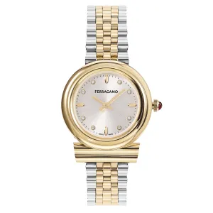 Ferragamo Gancini Diamond Dial and Two-Tone Bracelet Watch | 28mm | SFMV01423