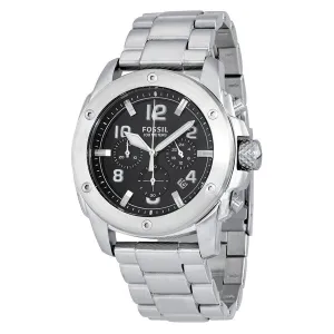 Fossil Modern Machine Chronograph Black Dial Stainless Steel Men's Watch FS4926