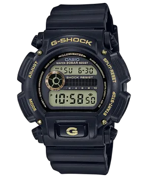 G-Shock Digital Black and Gold Mens Watch DW9052GBX-1A9