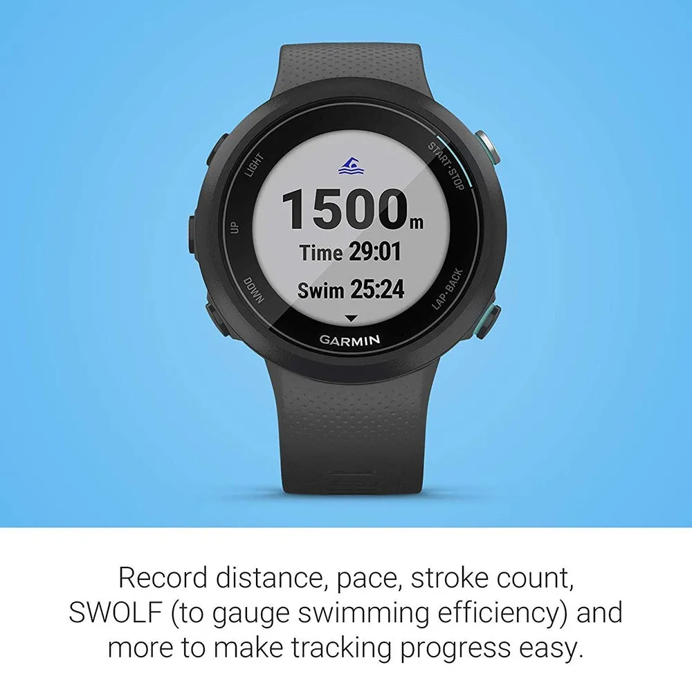 Garmin Swim 2 GPS Slate Silicone Band Digital Dial Swimming Smart Watch - 010-02247-00