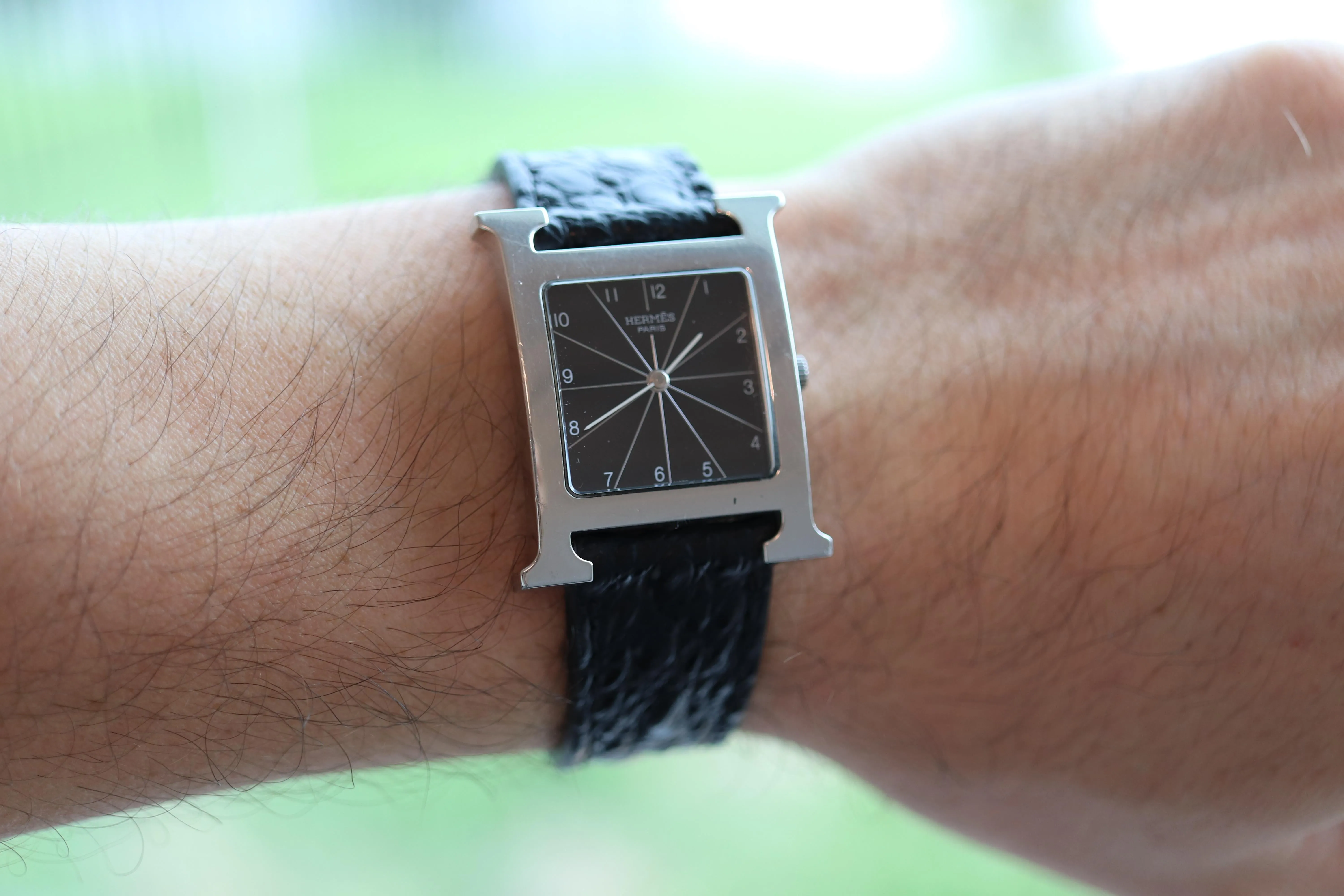 Genuine HERMES HH1.710 Watch. Hermes Huere H Stainless Steel Wristwatch