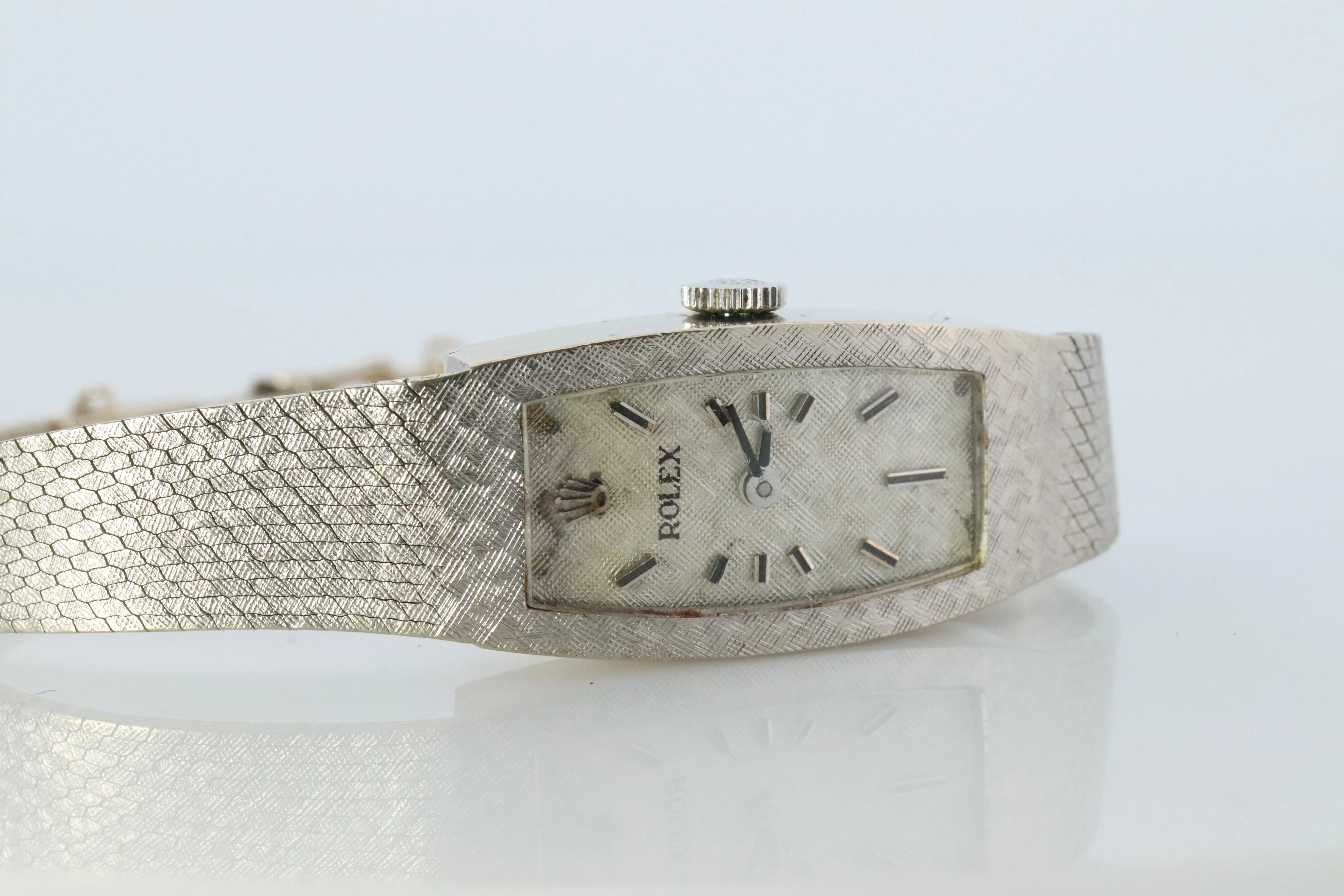 Genuine Rolex Watch. 14k WG Ladies Rolex Mechanical Windup Watch.