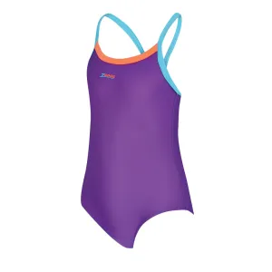 Girls Kerrawa Strikeback Swimming Costume - Purple/Blue