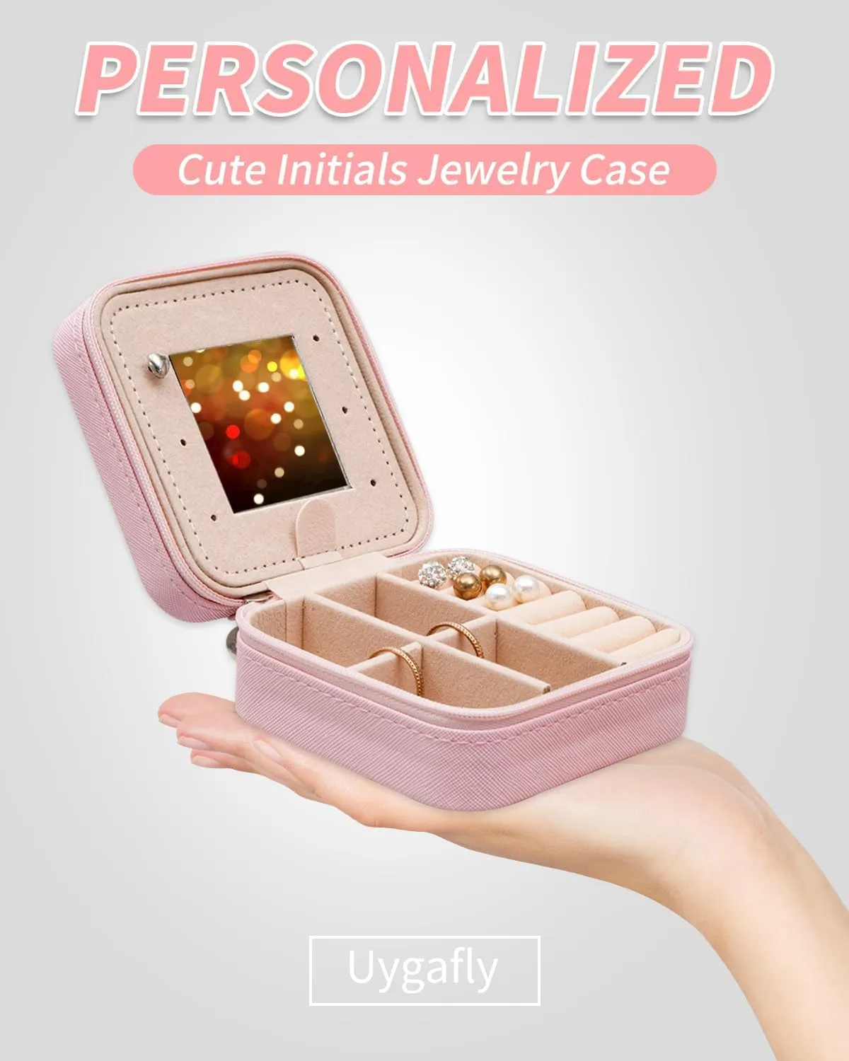 Graduation Gifts for Girls 3 4 5 6 7 8 9 10 11 12 13 14 Year Old,Gifts for Teens Kids Daughter Sister Birthday Gifts for Women - Travel Jewelry Case Small Box Cute Stuff | Pink,A
