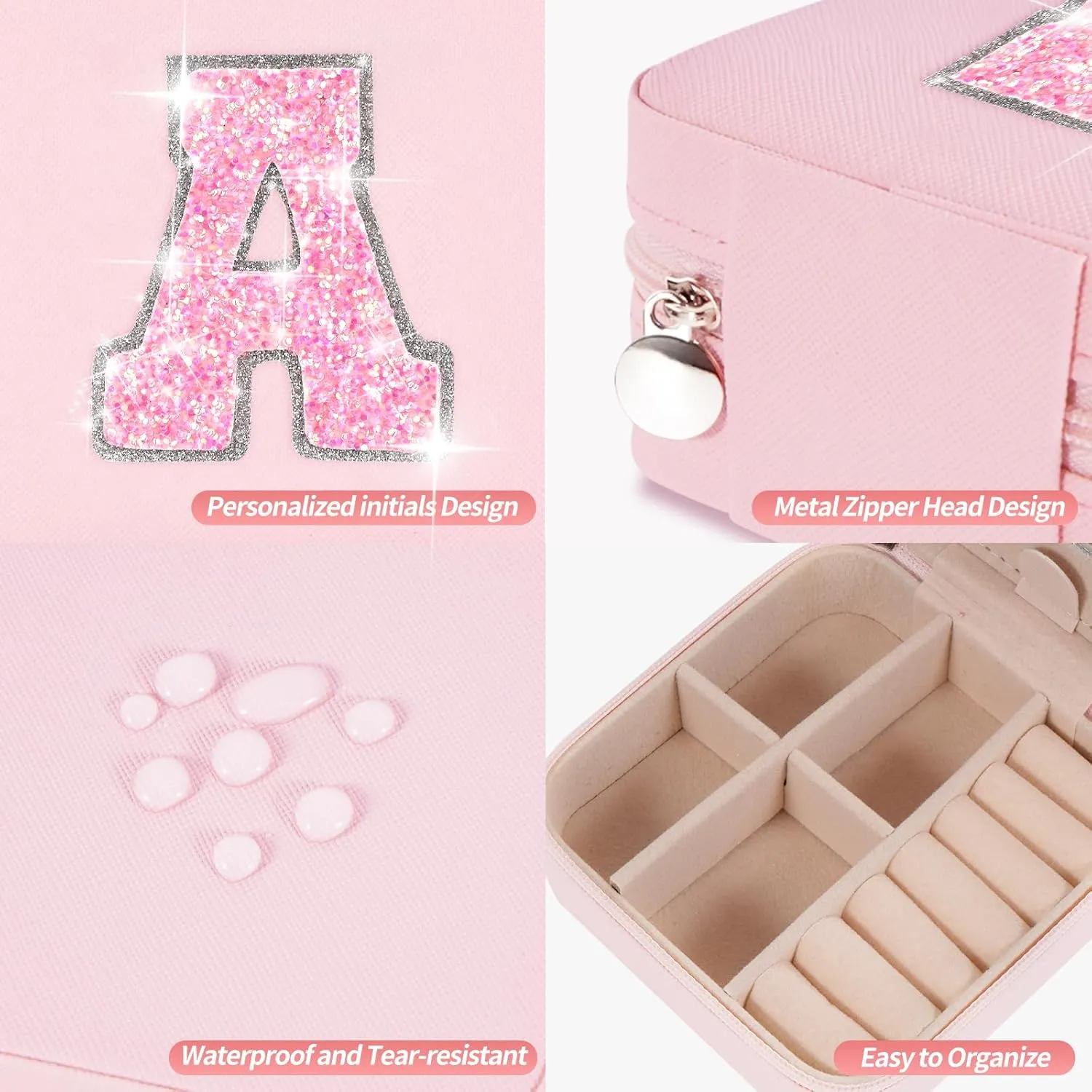 Graduation Gifts for Girls 3 4 5 6 7 8 9 10 11 12 13 14 Year Old,Gifts for Teens Kids Daughter Sister Birthday Gifts for Women - Travel Jewelry Case Small Box Cute Stuff | Pink,A