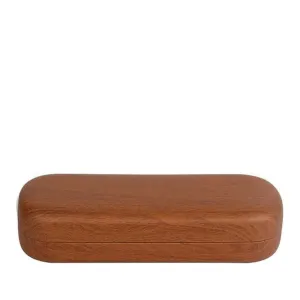 Hard Shell Wood Grain Glasses Case - Durable Protective Eyewear Storage