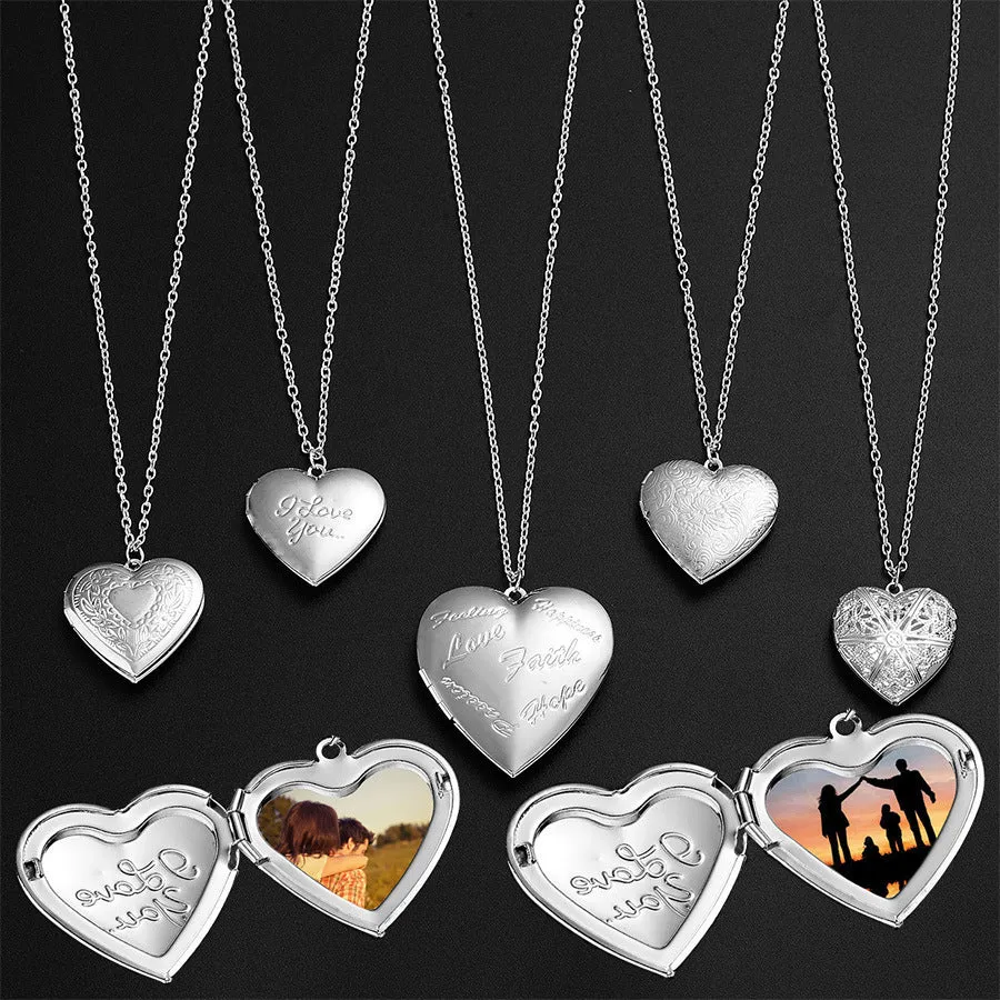Heart-shaped Photo Frame Pendant Necklace