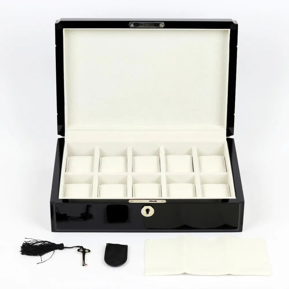 HQ Luxury Watch Box 10 Watch Slots Bespoke Black