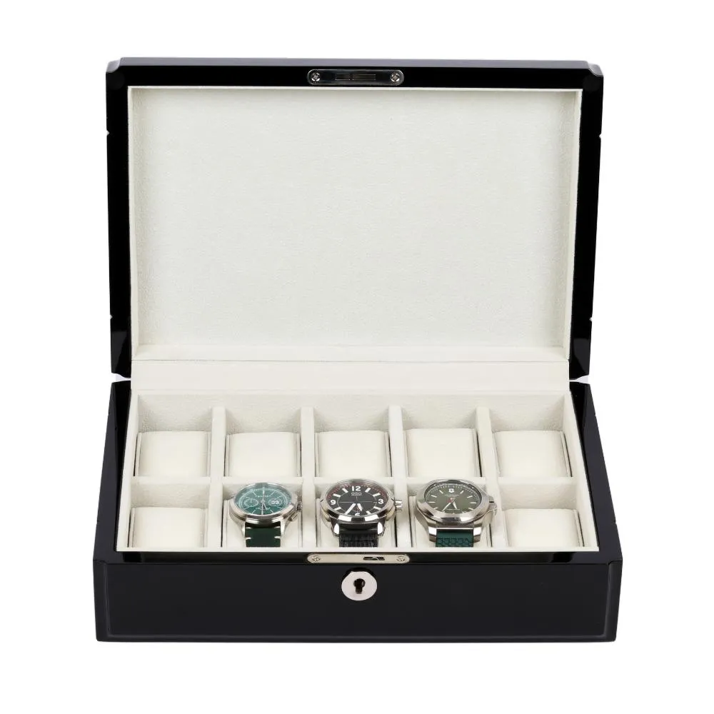 HQ Luxury Watch Box 10 Watch Slots Bespoke Black