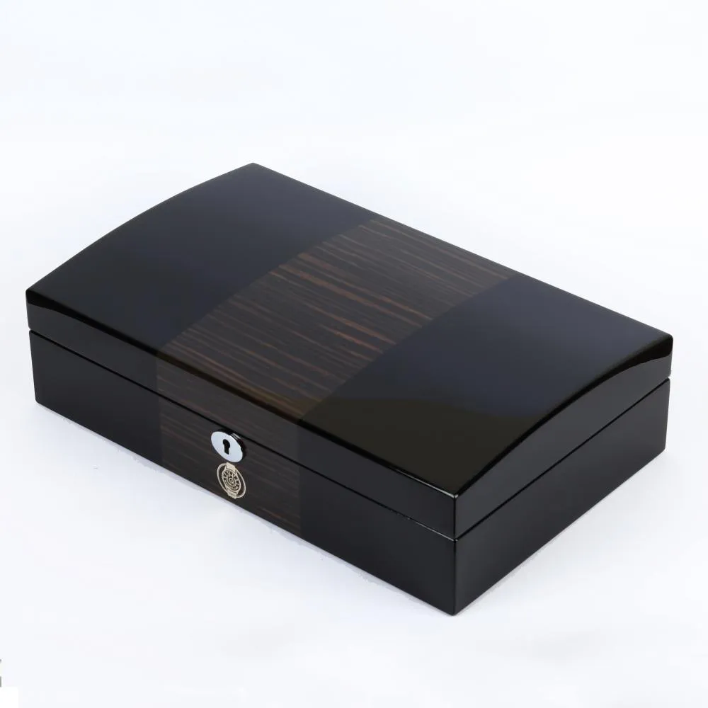HQ Luxury Watch Box 12 Watch Slots Jet Black