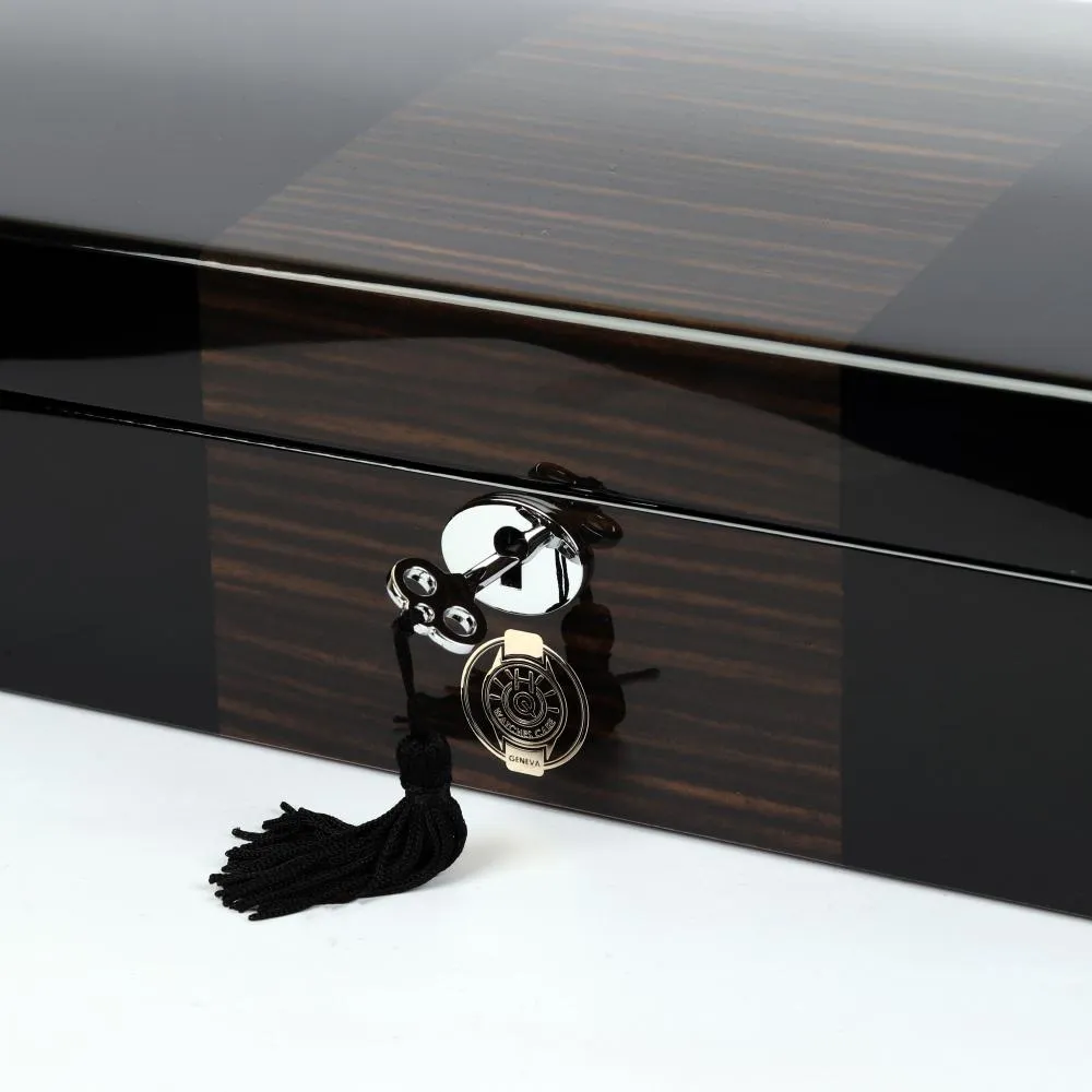 HQ Luxury Watch Box 12 Watch Slots Jet Black