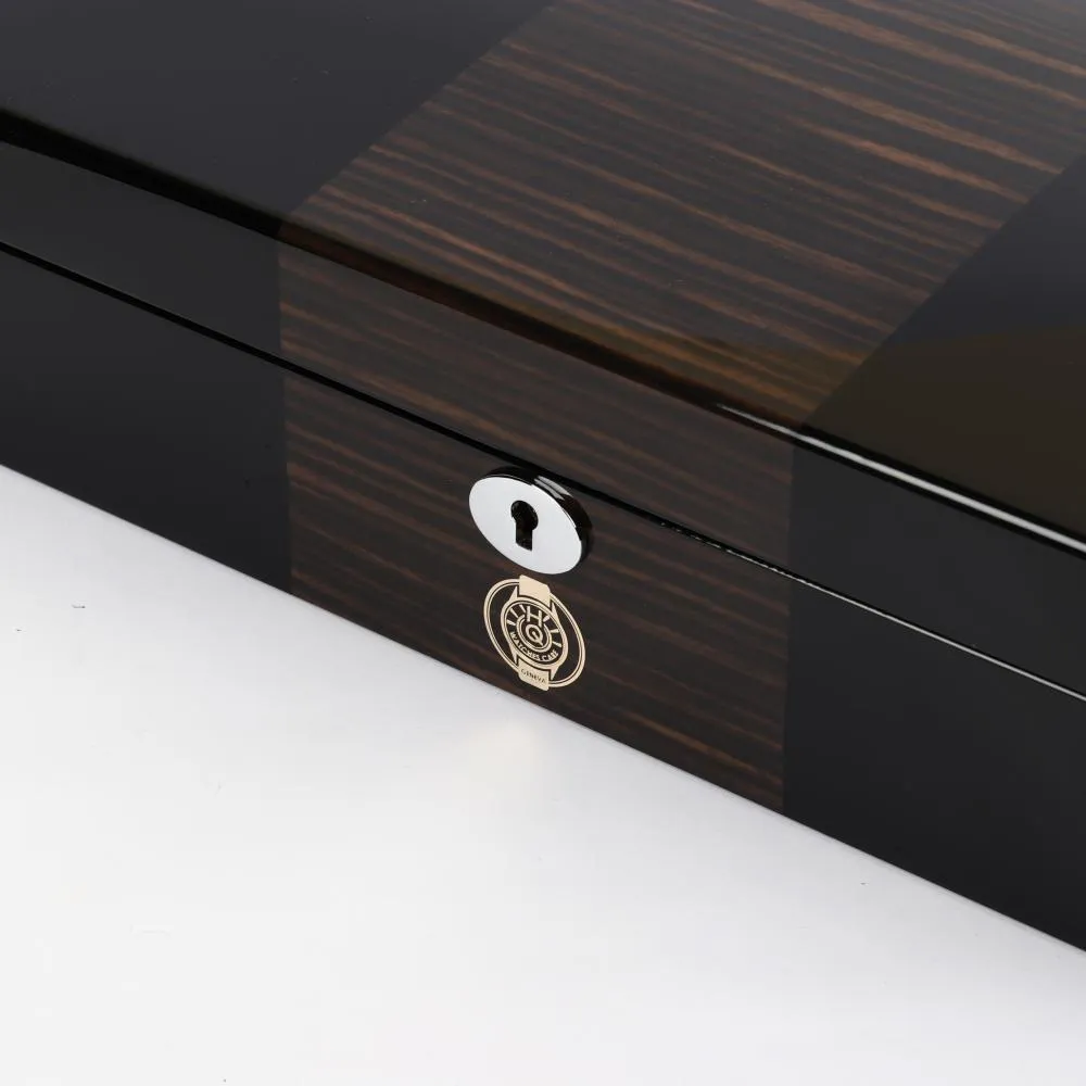HQ Luxury Watch Box 12 Watch Slots Jet Black