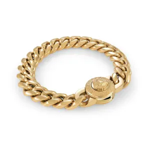 Italgem Steel 12MM Curb Medusa Clasp Bracelet