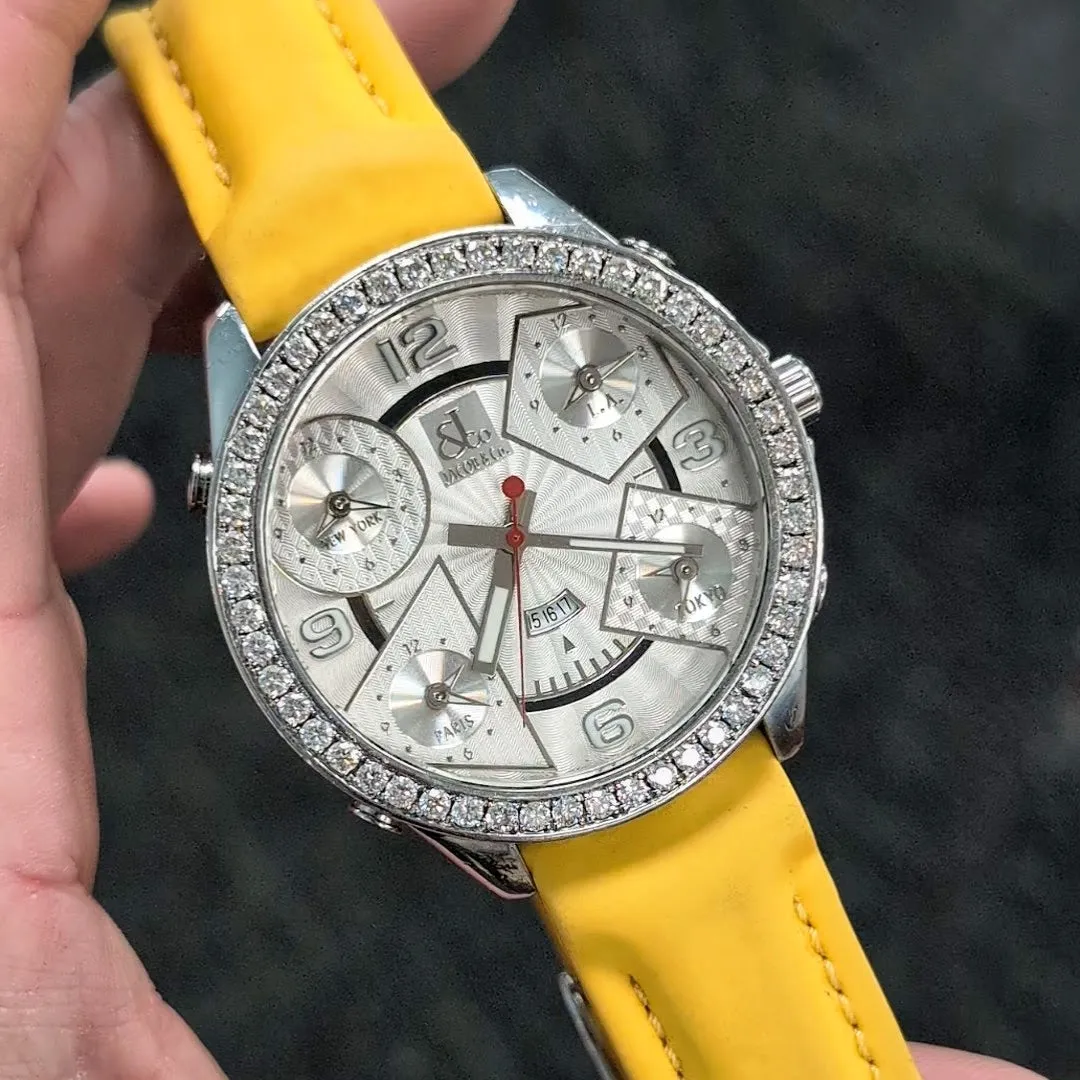 Jacob & Co. Five Time Zone Watch Diamond Bezel 47mm - Original Box & Interchangeable Straps
