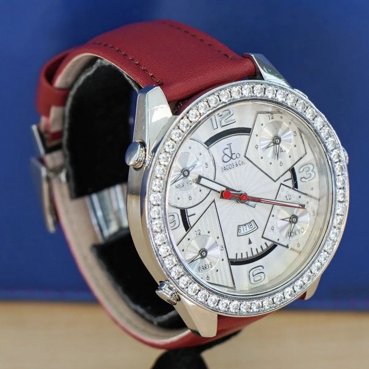 Jacob & Co. Five Time Zone Watch Diamond Bezel 47mm - Original Box & Interchangeable Straps