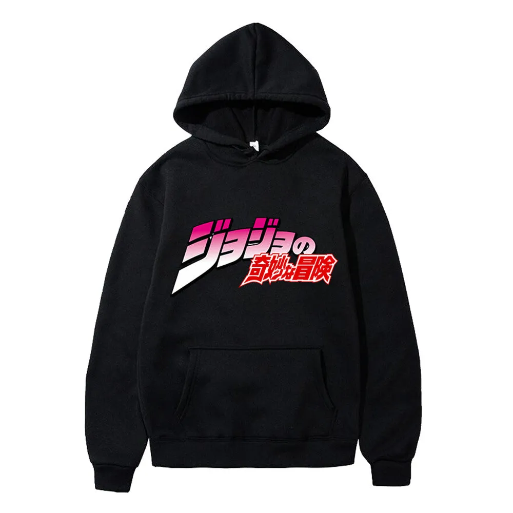 JOJO's Bizarre Adventure Unisex Hoodies Japanese Anime JOJO Printed Hoodie Streetwear Casual Sweatshirts