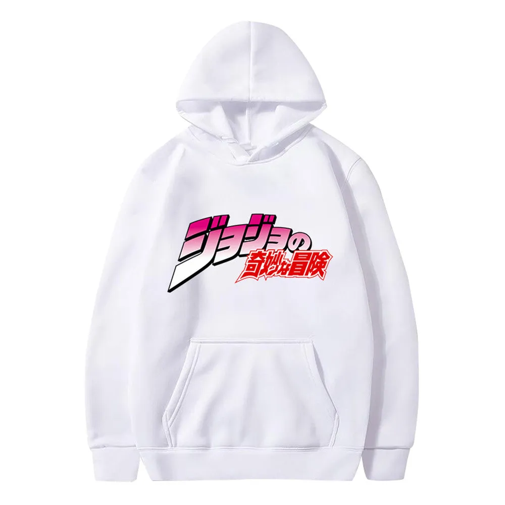 JOJO's Bizarre Adventure Unisex Hoodies Japanese Anime JOJO Printed Hoodie Streetwear Casual Sweatshirts