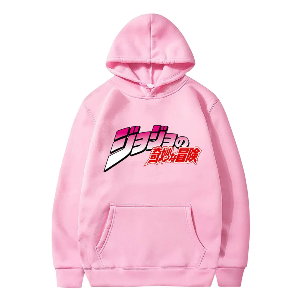 JOJO's Bizarre Adventure Unisex Hoodies Japanese Anime JOJO Printed Hoodie Streetwear Casual Sweatshirts