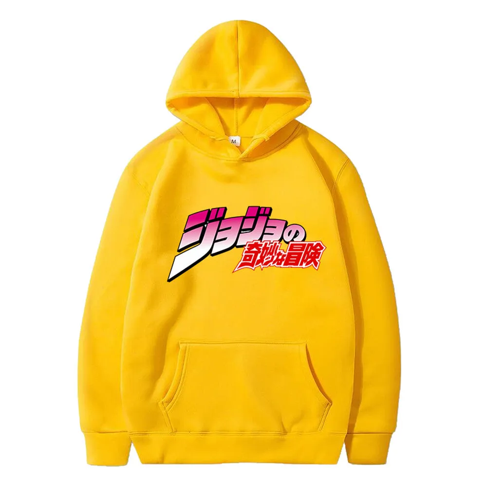 JOJO's Bizarre Adventure Unisex Hoodies Japanese Anime JOJO Printed Hoodie Streetwear Casual Sweatshirts