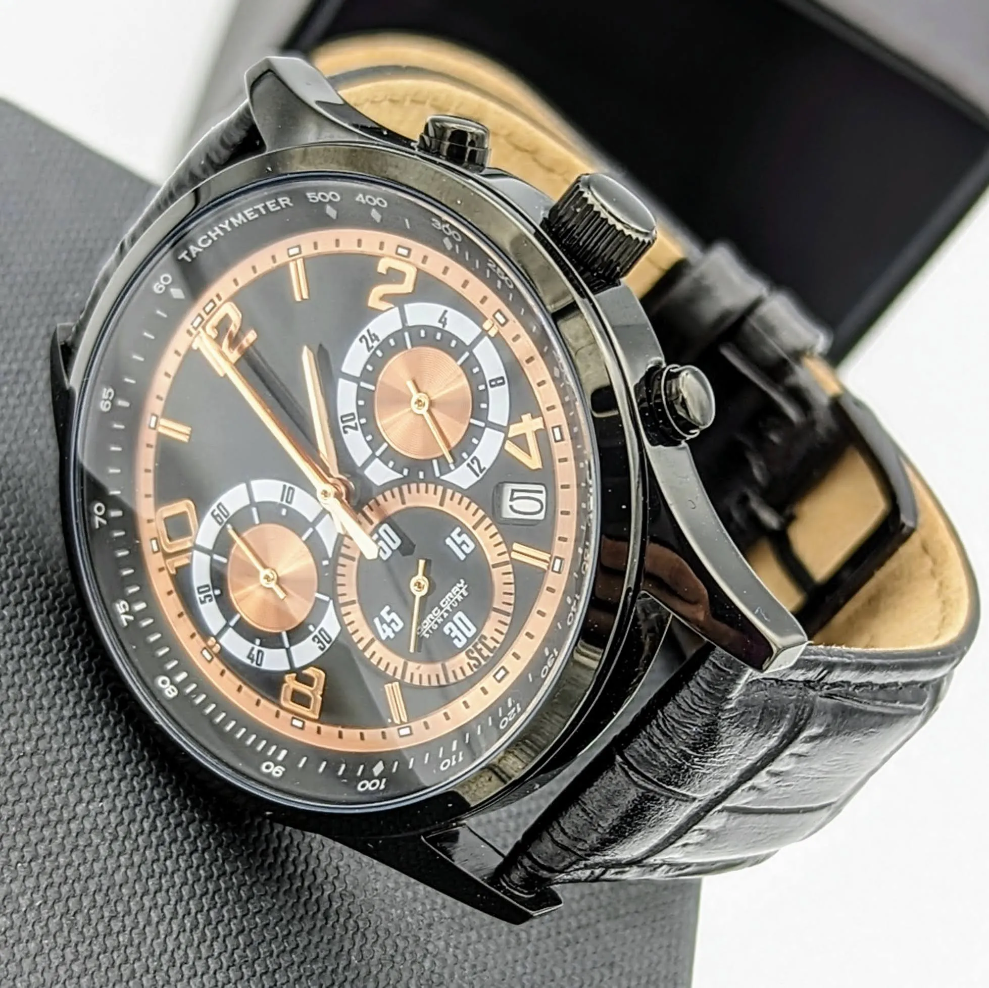 JORG GRAY Signature Chronograph Wristwatch Tachymeter Anti-Reflective Watch
