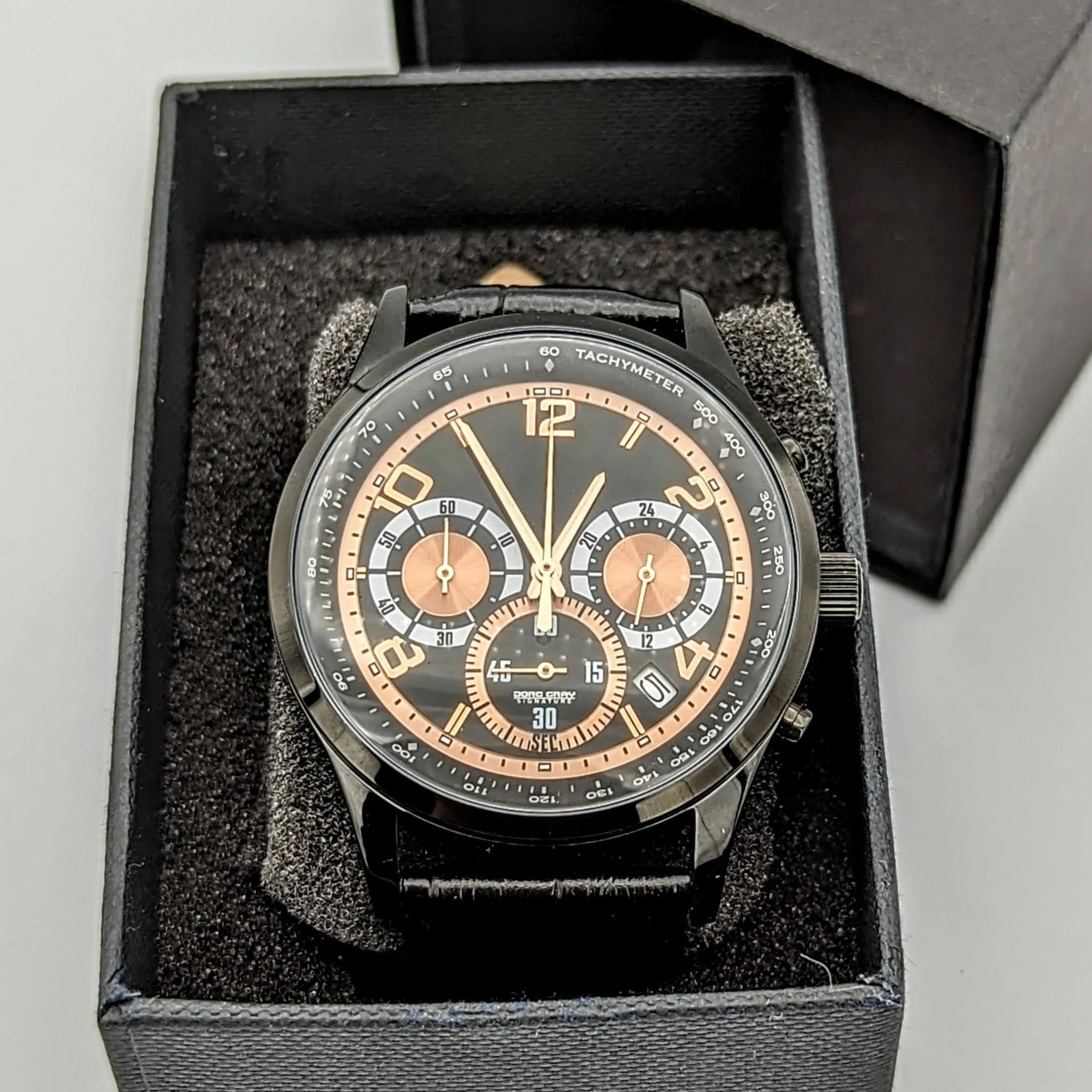 JORG GRAY Signature Chronograph Wristwatch Tachymeter Anti-Reflective Watch