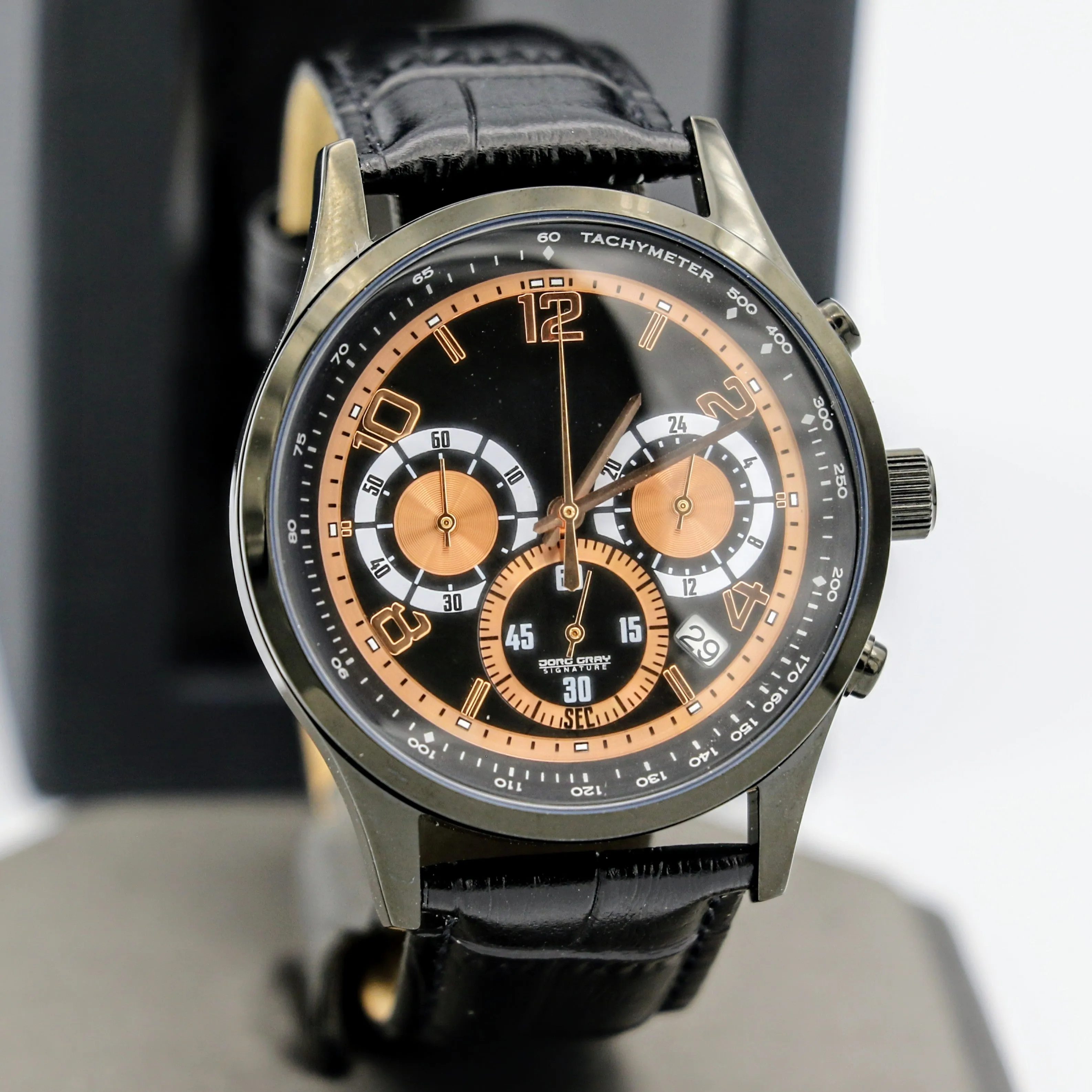 JORG GRAY Signature Chronograph Wristwatch Tachymeter Anti-Reflective Watch