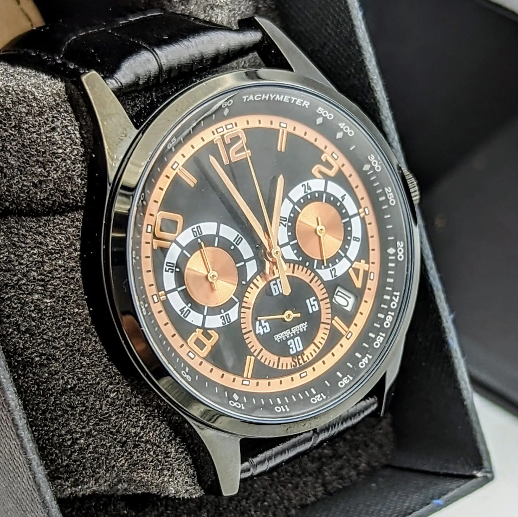 JORG GRAY Signature Chronograph Wristwatch Tachymeter Anti-Reflective Watch
