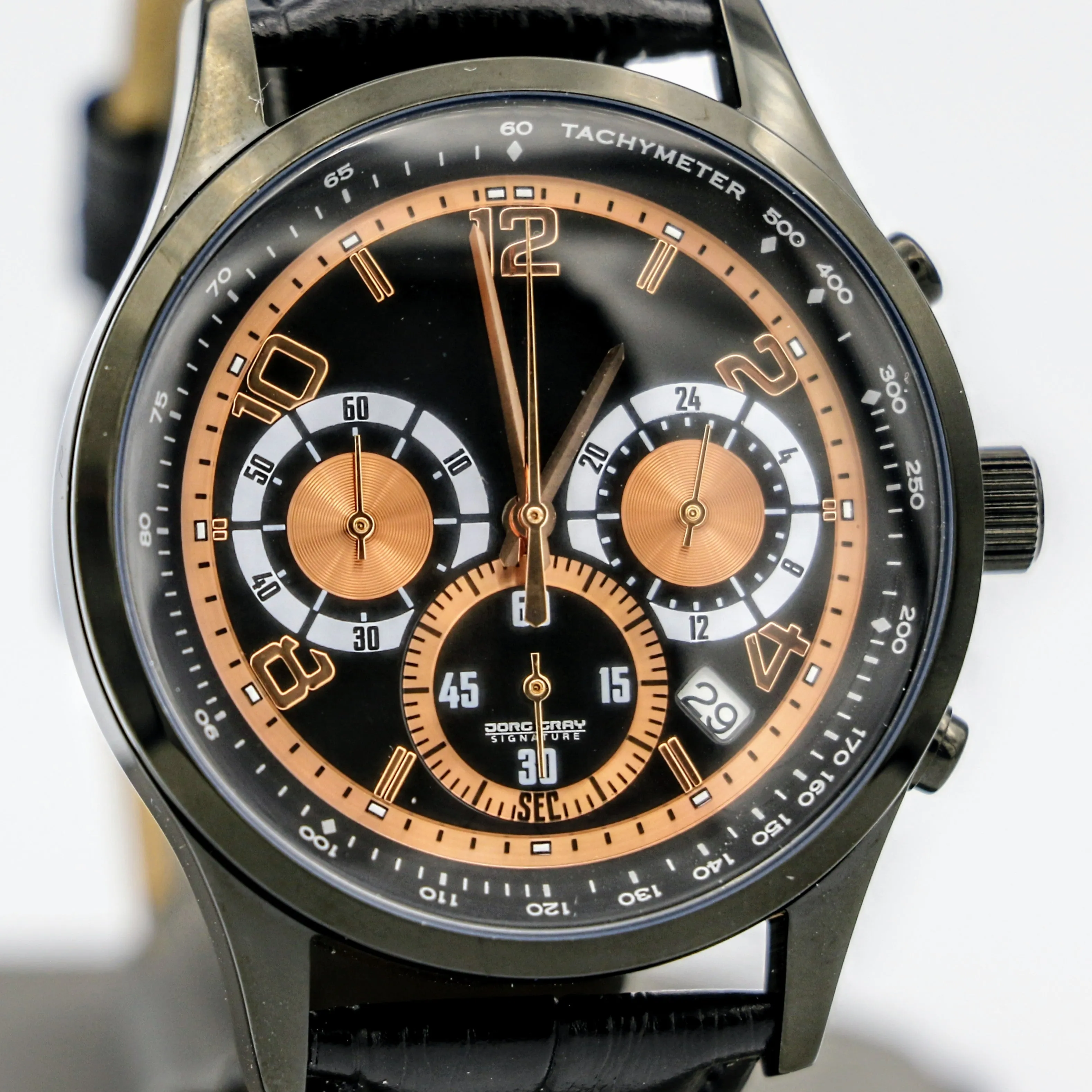 JORG GRAY Signature Chronograph Wristwatch Tachymeter Anti-Reflective Watch