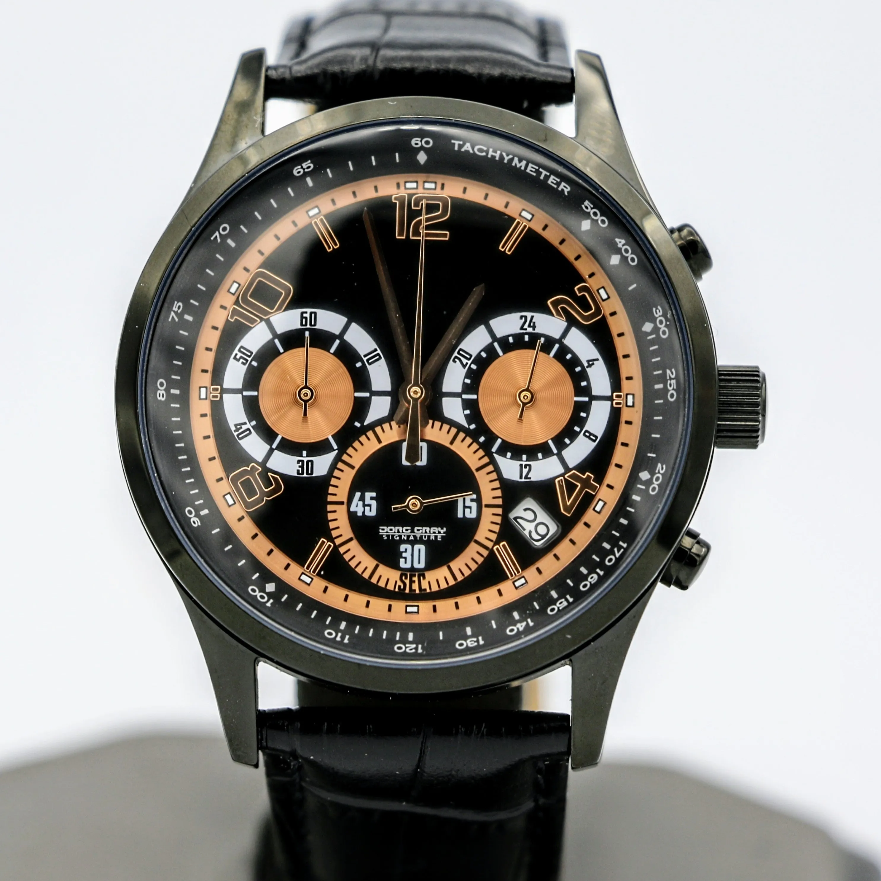 JORG GRAY Signature Chronograph Wristwatch Tachymeter Anti-Reflective Watch