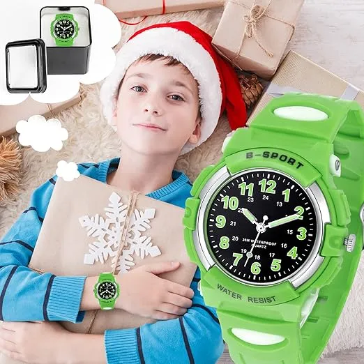 Kids Watches, Child Quartz Wristwatch for Boys Girls Kids, Waterproof Time Teach Watches