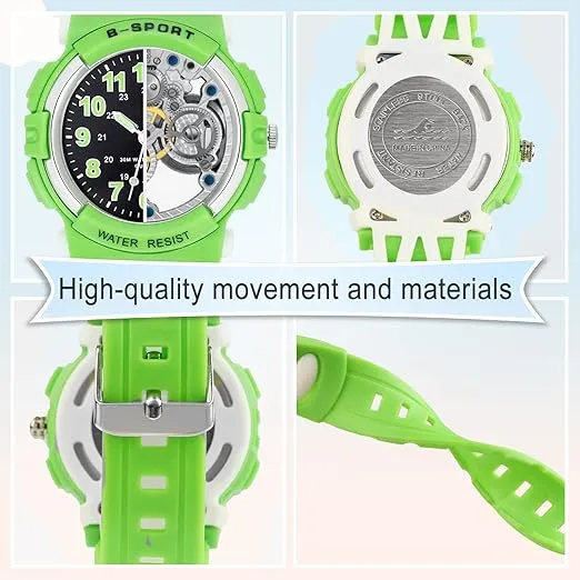 Kids Watches, Child Quartz Wristwatch for Boys Girls Kids, Waterproof Time Teach Watches
