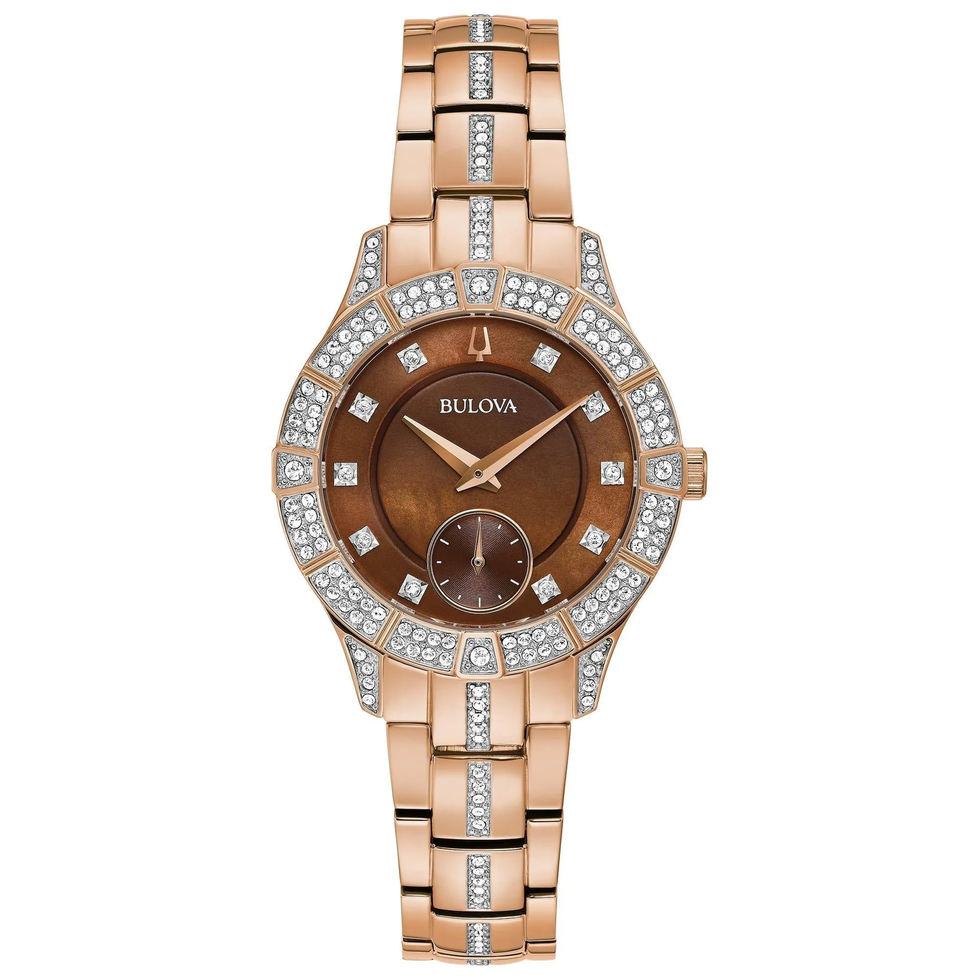 Ladies' Bulova Phantom Crystal Rose Gold-Tone Bracelet Watch | 30.5mm | 98L284