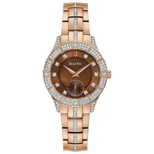 Ladies' Bulova Phantom Crystal Rose Gold-Tone Bracelet Watch | 30.5mm | 98L284