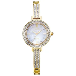 Ladies' Citizen Eco-Drive Silhouette Crystal Gold-Tone Watch | 25mm | EM0862-56D