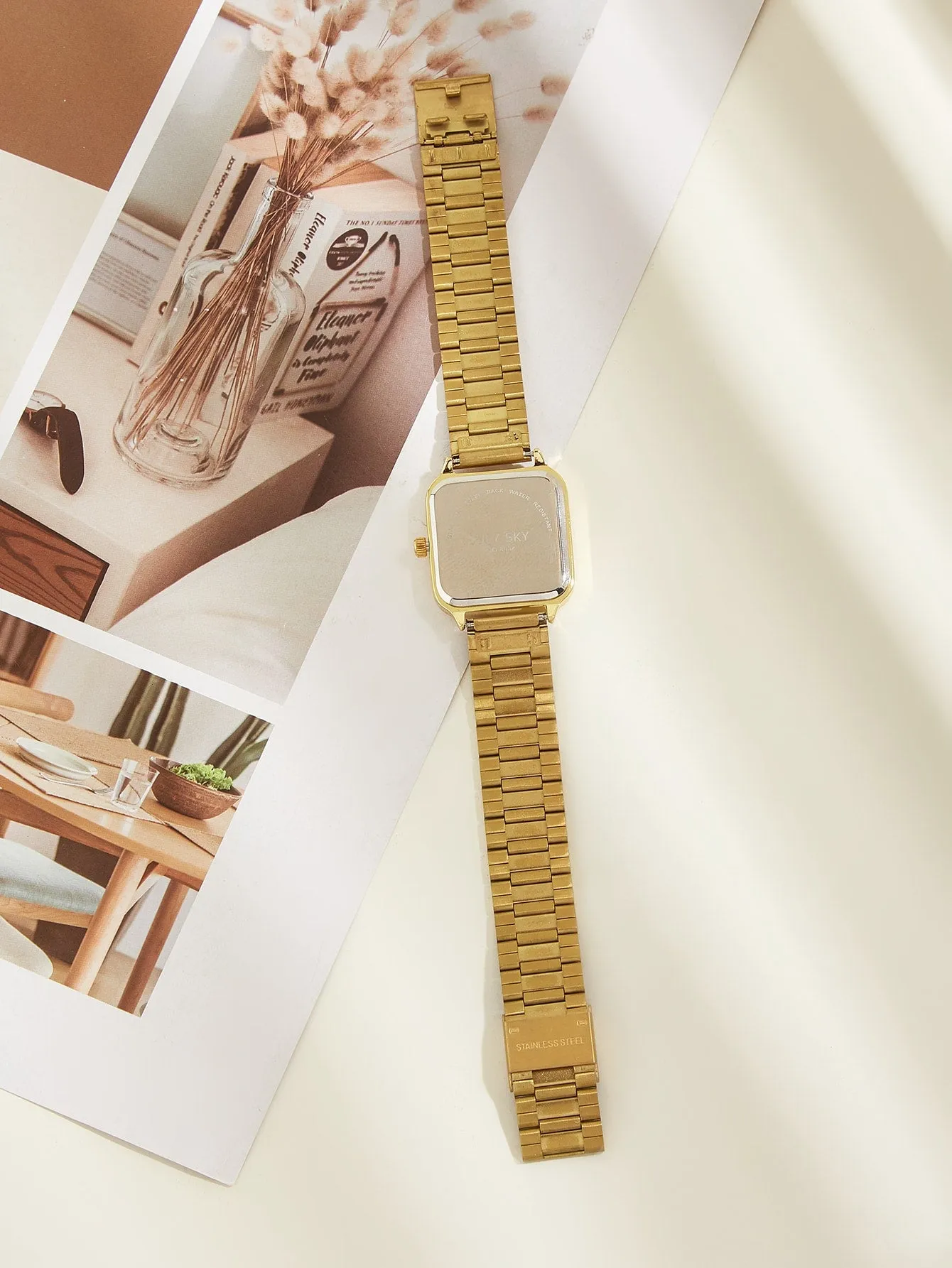 Ladies' Gold Elegant & Simple Stainless Steel Band Quartz Watch