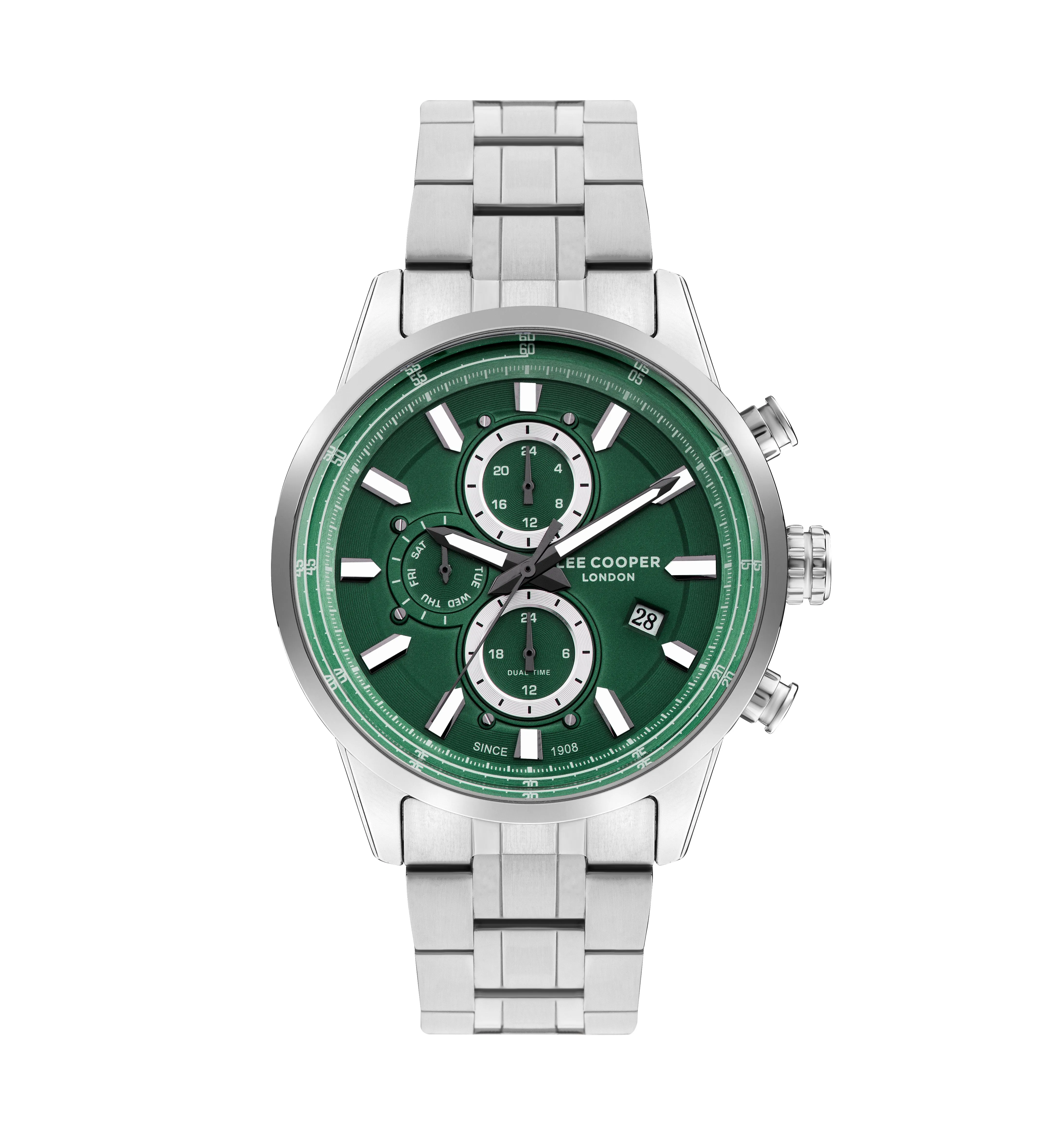 Lee Cooper - LC07836.370 - Men's Super Metal Silver Multifunction Watch