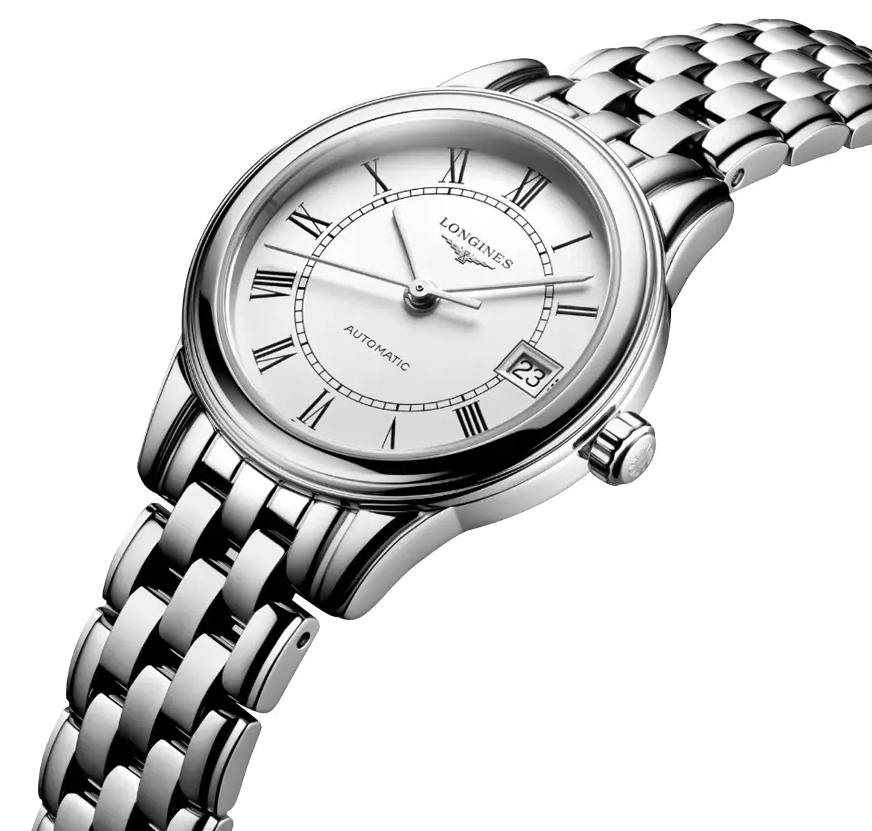 Longines Flagship Automatic Stainless Steel White Dial Date Mens Watch L4.984.4.21.6