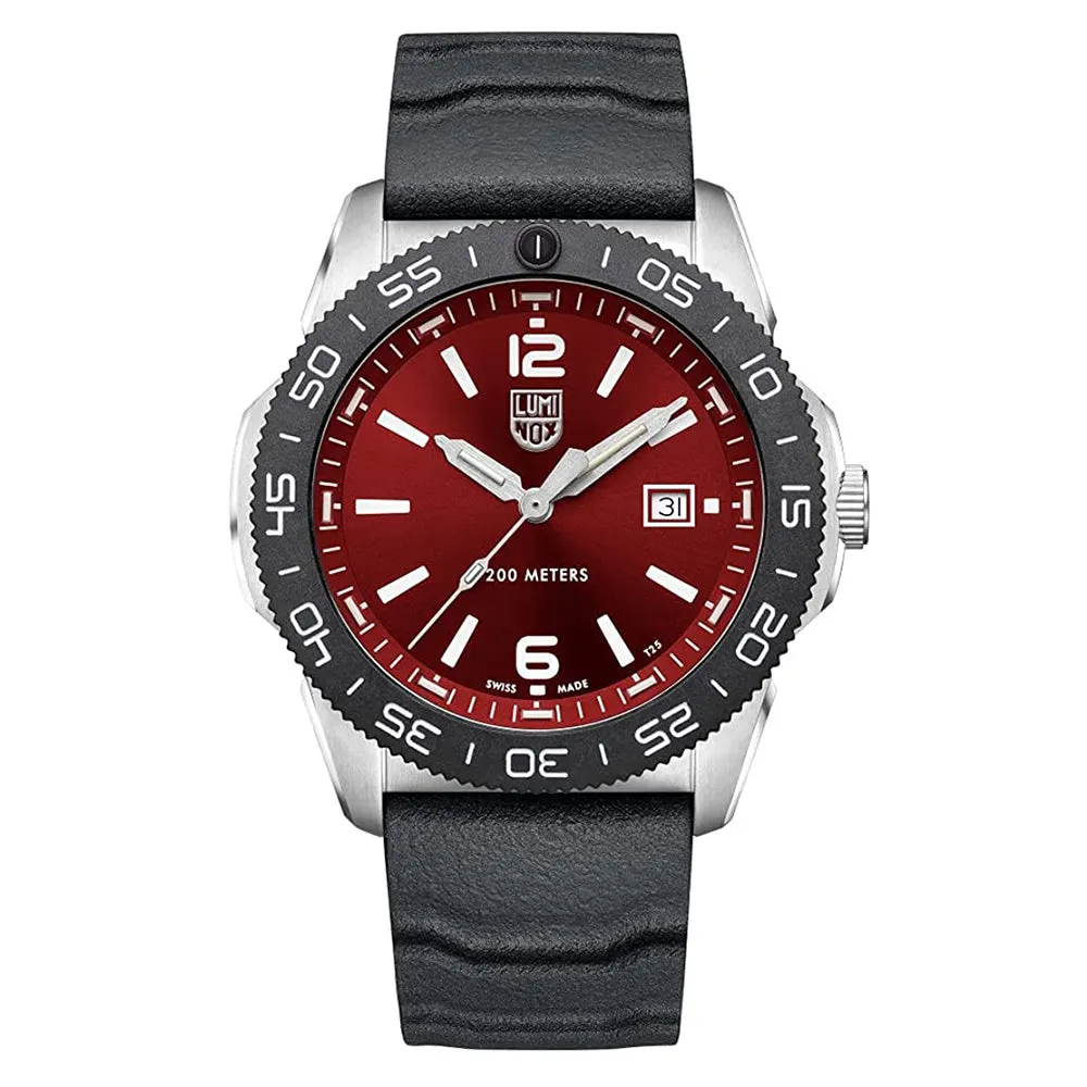 LUMINOX Mens Red Dial Black Rubber Band Swiss Quartz Watch - XS.3135
