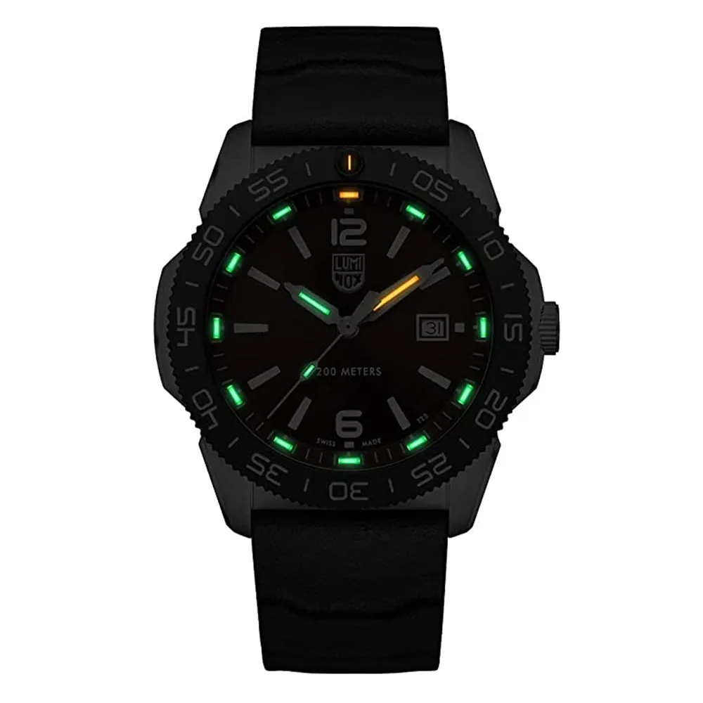 LUMINOX Mens Red Dial Black Rubber Band Swiss Quartz Watch - XS.3135