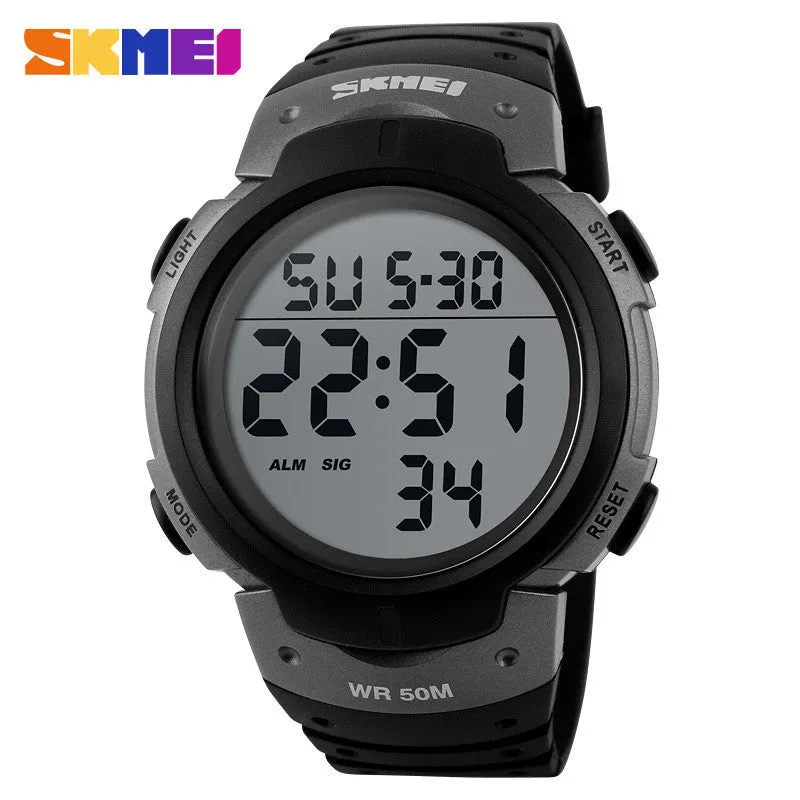 Men Sports Watches 50M Waterproof Fashion Casual Digital LED Military Multi-Function Wristwatches