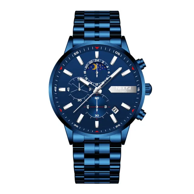 Men Watch Business Waterproof Blue Fashion Man Quartz Watches