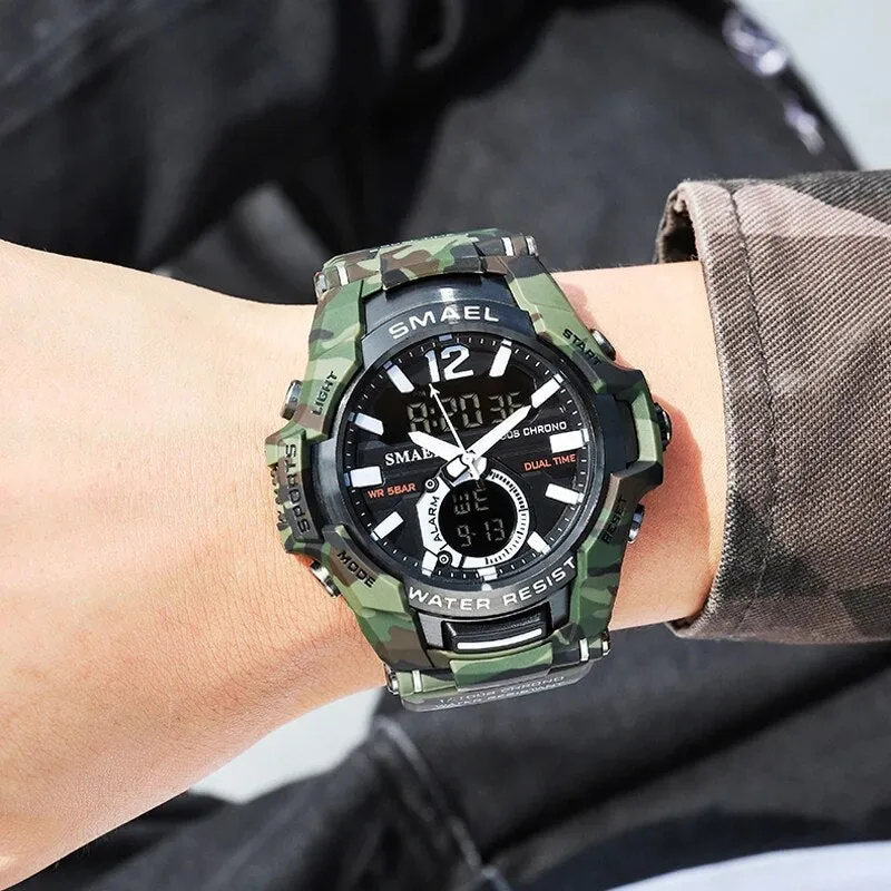Mens 50M Waterproof Mascular Digital Analog Display Watches