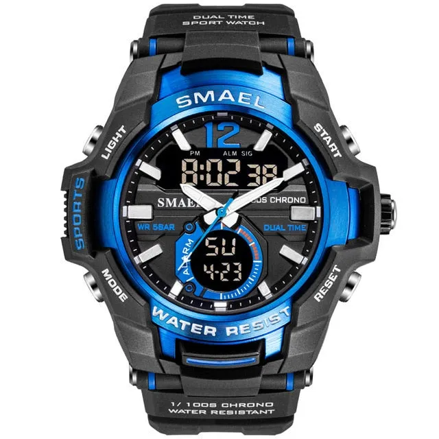 Mens 50M Waterproof Mascular Digital Analog Display Watches