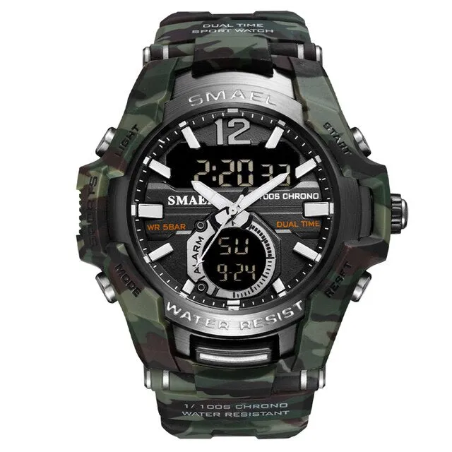 Mens 50M Waterproof Mascular Digital Analog Display Watches